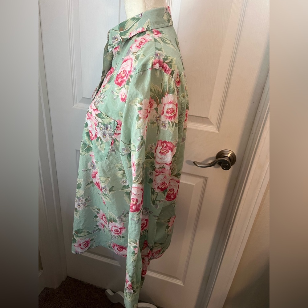 Lauren Floral Cotton Blouse. L - Picture 4 of 8